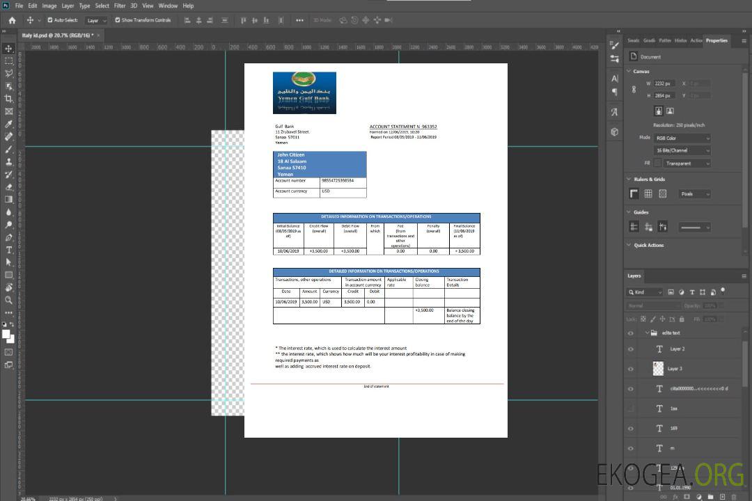 Relevé de la banque du Golfe du Yémen template